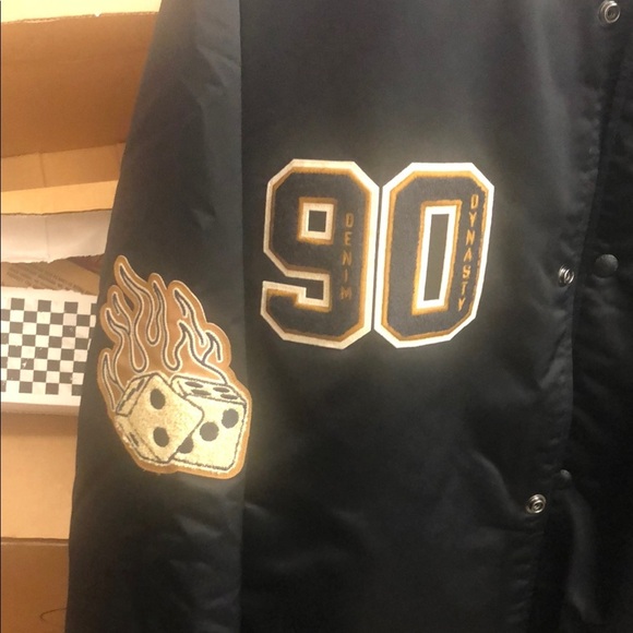 Lucky Brand Varsity Jacket Navy with Iconic Patches - Picture 3 of 8